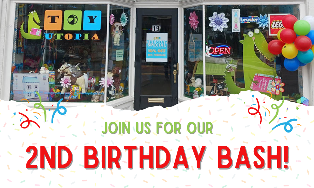 Toy Utopia celebrating 2nd year with birthday bash.